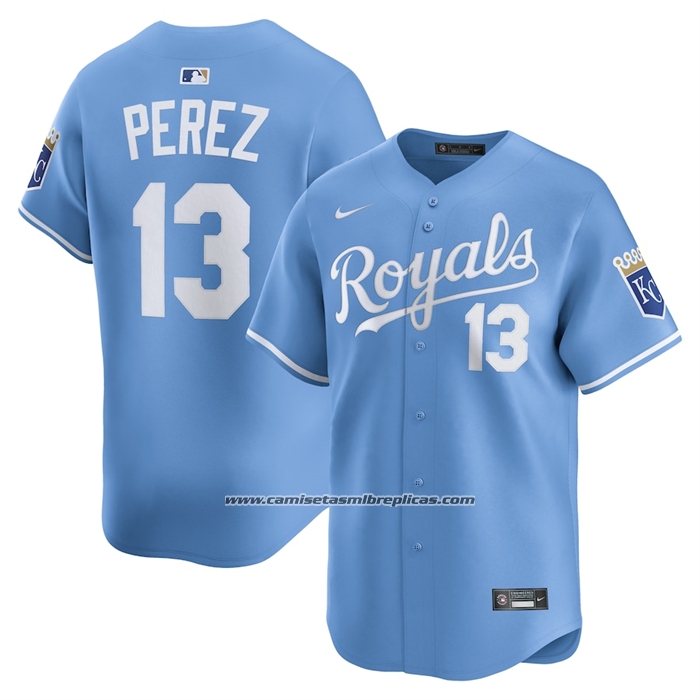 Camiseta Beisbol Hombre Kansas City Royals Salvador Perez Alterno Limited Azul